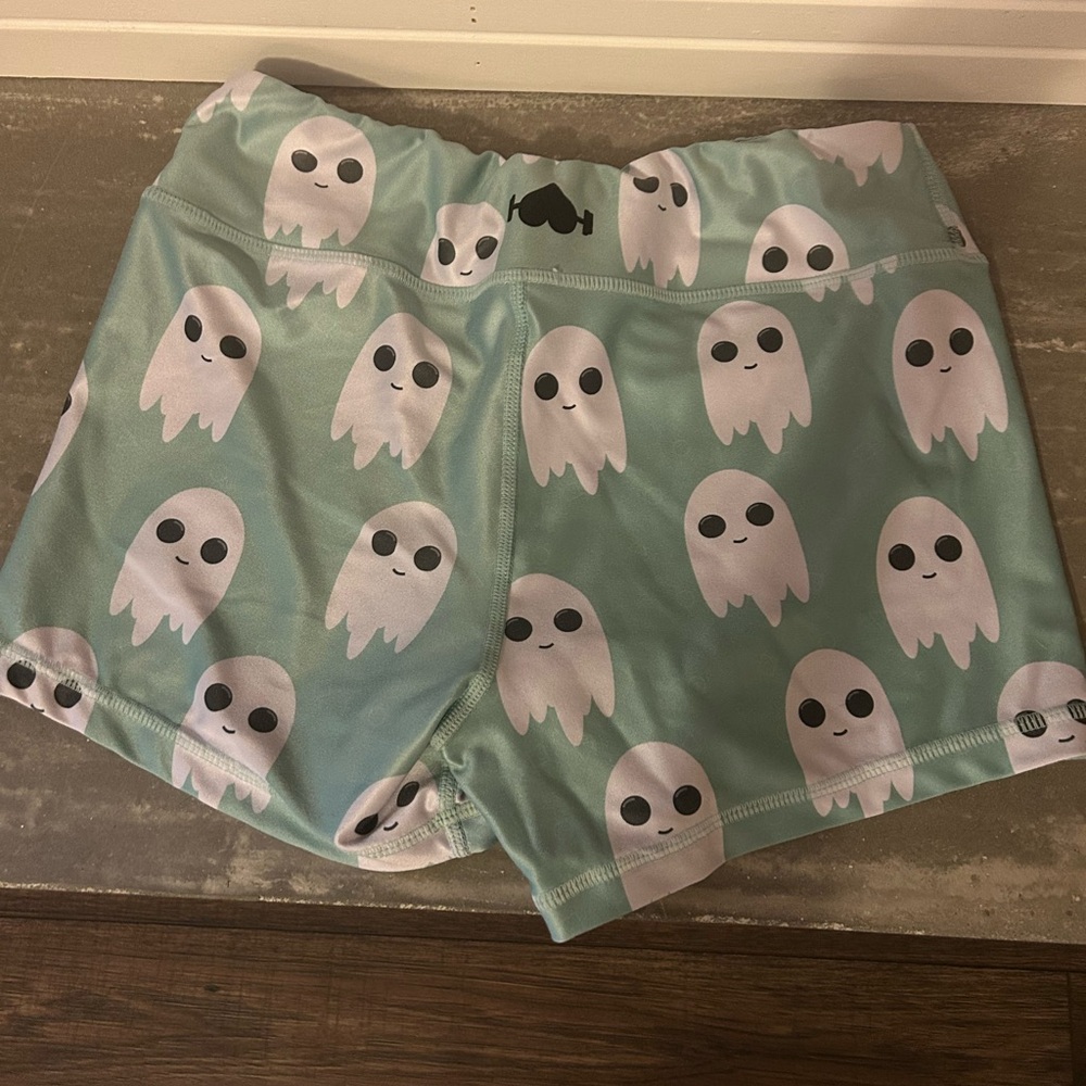 Ghost Print Athletic Shorts - Mint Green